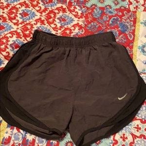 Grey and black Nike shorts